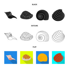 Vector illustration of animal and decoration logo. Set of animal and ocean stock symbol for web.