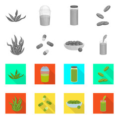 Vector design of protein and sea icon. Collection of protein and natural stock vector illustration.