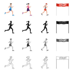 Fototapeta premium Vector design of sport and winner symbol. Collection of sport and fitness vector icon for stock.