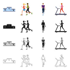 Vector illustration of sport  and winner symbol. Set of sport  and fitness  stock vector illustration.