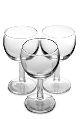 Vintage glass goblet on white background