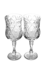 Vintage glass goblet on white background