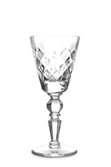 Vintage glass goblet on white background
