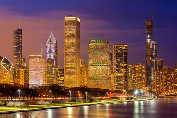 Fototapeta na wymiar Chicago Skylines Downtown USA