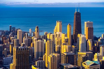 Photo sur Plexiglas Chicago aerial view of Chicago Skylines night