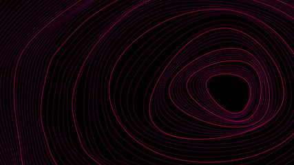 aesthetic curved circles on black background. 3D rendering.