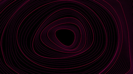 aesthetic curved circles on black background. 3D rendering.