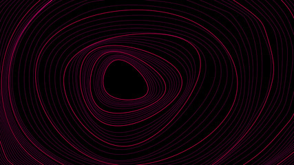 aesthetic curved circles on black background. 3D rendering.