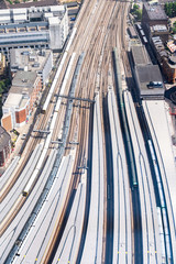 Fototapeta na wymiar Aerial Train station england