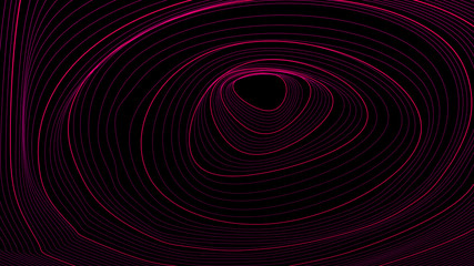 aesthetic curved circles on black background. 3D rendering.