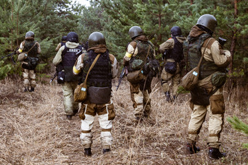 Russian counter-terrorist unit on the battlefield