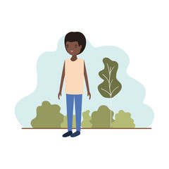 Fototapeta premium young man with landscape avatar character