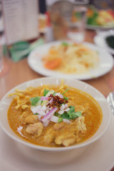 Khao Soi, noodles in curry, Northern Thai food