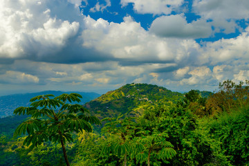 Fototapeta na wymiar View from and of The Blue Mountains, Jamaica