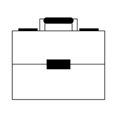 Business briefcase symbol isolated in black and white