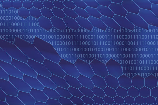Datenleck und Bin&auml;r Code auf blauem Hintergrund