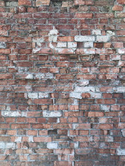 Background wall of torn brick.