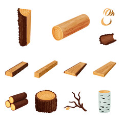 Vector design of signboard  and wood sign. Set of signboard  and wooden stock symbol for web.
