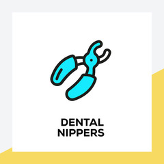 DENTAL NIPPERS LINE ICON SET