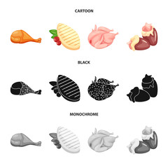 Isolated object of product and poultry icon. Set of product and agriculture    stock vector illustration.