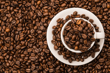 Coffee beans top view