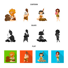 Vector illustration of evolution  and prehistory icon. Set of evolution  and development  stock symbol for web.