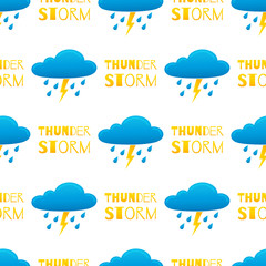 Obraz premium Pattern with icon of thunderstorm