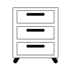 Office cabinet symbol isolated in black and white