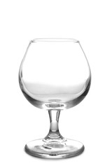 Vintage glass goblet on white background