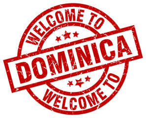 welcome to Dominica red stamp