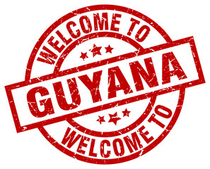 welcome to Guyana red stamp