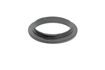 Ring adapter for the lens on a white background