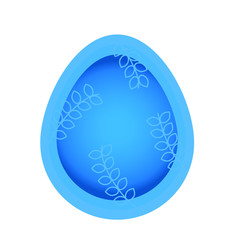 Egg with pattern inside, blue. Isolated on a white background, template for printing, design. Vector.