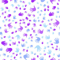 Obraz na płótnie Canvas Seamless vector EPS 10 pattern with hands. Teamwork concept