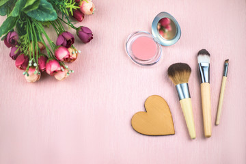 Obraz na płótnie Canvas Set of decorative cosmetics for make up.
