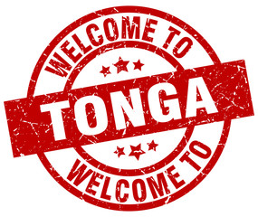 welcome to Tonga red stamp