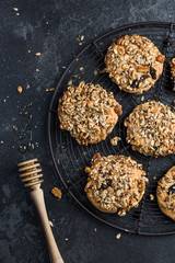 Healthy cookies on cooling tray