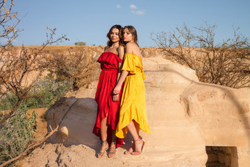 Fototapeta premium Young women in outdoor