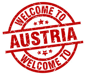 welcome to Austria red stamp