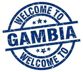 welcome to Gambia blue stamp