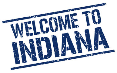 welcome to Indiana stamp