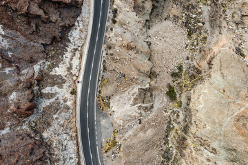 Summer photo of road. Aerial landscape of Gran Canaria 