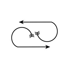 Flexibility arrow. Vector icon