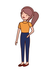 young woman avatar character