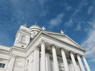 Fototapeta na wymiar Helsinki Cathedral and Senate Square, The Most Popular landscapes and sightseeing places in Helsinki, Finland