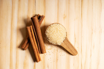 Brown sugar  with cinnamon sticks