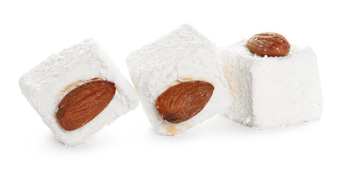 Tasty Turkish delight isolated on white