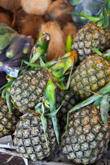  Fresh pineapples at  fruit market