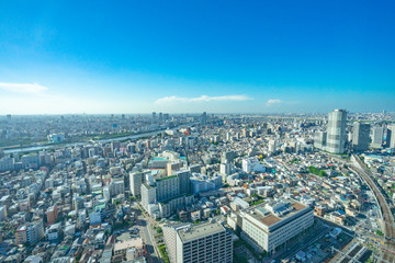 Naklejka premium Tokio pejzaż z lotu ptaka panorama