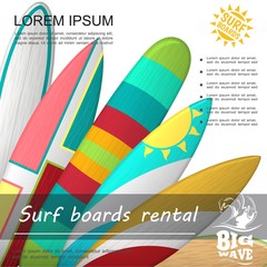 Bright Surfboards Rent Advertising Poster